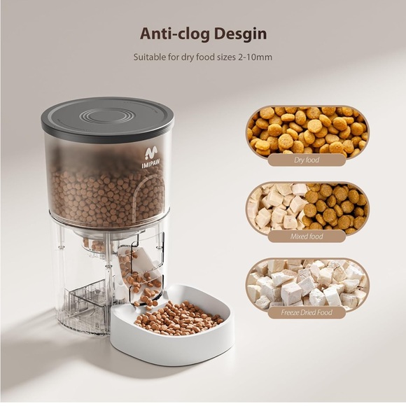 IMIPAW Automatic 3L Pet Feeder in White Cats or Dogs Programmable - Picture 4 of 12